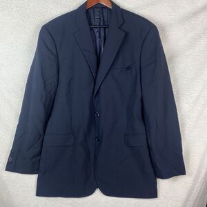 Brooks Brothers 346 Stretch Mens Two Button Blazer Jacket Navy‎ Blue Size 44L